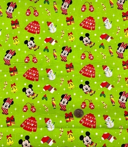 2022 Springs Creative Mickie Minnie Mouse Christmas Novelty Print Fabric 3 yds - Picture 1 of 2