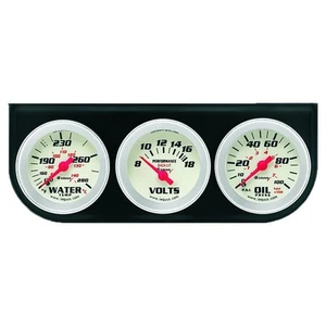 Equus Gauge Set 8200; 8000 Series Water Temp, Volt, Oil Pressure Black 2 in. - Picture 1 of 1