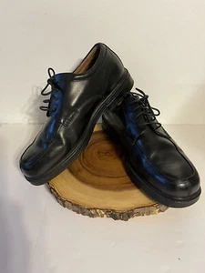 Nunn Bush Dress Shoes Mens 9.5 W Oxford Leather Black Lace Up Casual Cap Toe - Picture 1 of 7