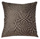 wg06a Gray Brown Geometric Check Cotton Throw Pillow Case Cushion Cover*Cus-Size