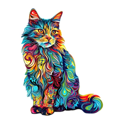 Holzpuzzle Katze | Exquisites Tierform Puzzle|Tier Puzzle Geschenk