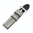 Watch Bands Top Layer Cowhide Genuine Leather Wristwatch Straps Parts Gray 26mm
