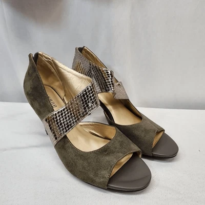 Zapatos de vestir formales con cremallera topo Monroe and Main para mujer 10 tacones Madelyn Foto 1 de 4