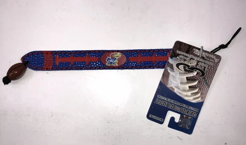 Kansas Jayhawks Wristband KU Game Wear Football Bracelet NEW Leather Sports Cover
