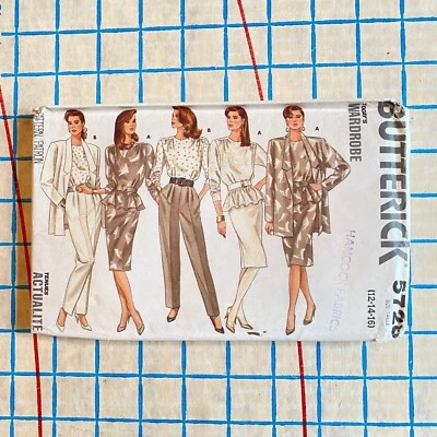 Womens Uncut 1980s Wardrobe Pattern Size 12 14 16 Butterick 5728 - Image 1 of 3