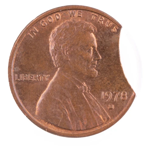 ERROR 1978-D Lincoln Cent ANACS MS63 BRN Major Curved Clip Certified 1c Cover