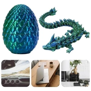 Long Surprise Dragon Egg - Articulating Gemstone Fidget Toy, 3D Printed - Picture 1 of 12