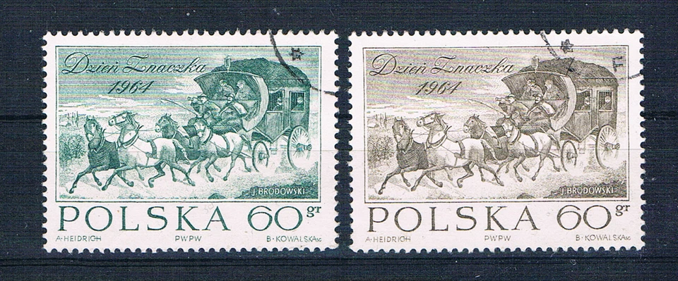 Poland 1964 Stamp Day o/FU SG 1520-1 Mailcoach, Horses — 第 1/1 张图片