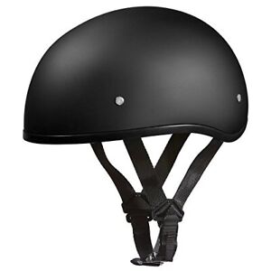 Daytona Helmets Half Skull Cap Motorcycle Helmet – DOT Approved Dull Black L