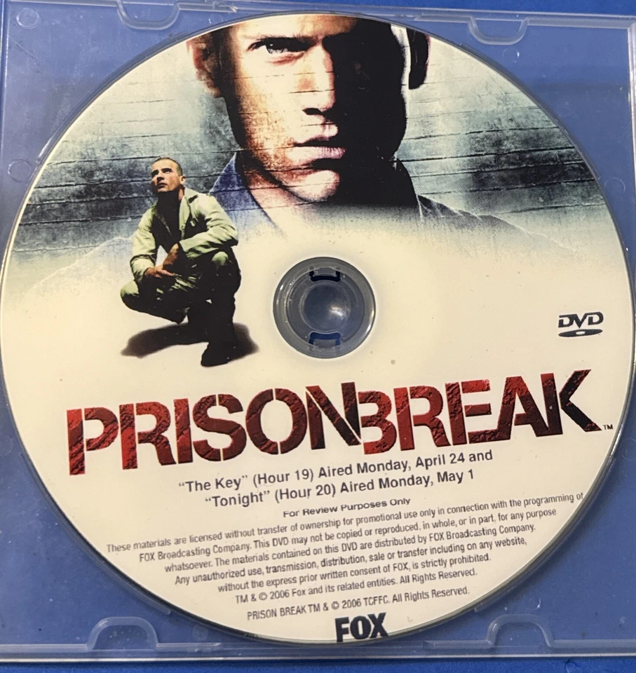 PRISON BREAK DVD REVIEW SCREENER RARE PROMO DOMINIC PURCELL WENTWORTH MILLER - Image 1 of 2