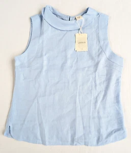 Lintico Jacqueline Tanktop Neu mit Etikett 100% Leinen drapierter Kragen Eisblau - Bild 1 von 5