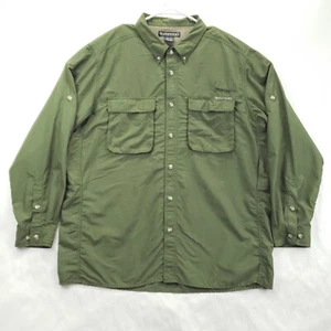 Exofficio Shirt Mens 2XL Green Roll Tab Sleeve Pockets Classic Button-Down - Picture 1 of 11