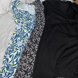 Lands End Dress Lot Size L (3) Fish Print, Black & Black And White - Picture 1 of 9