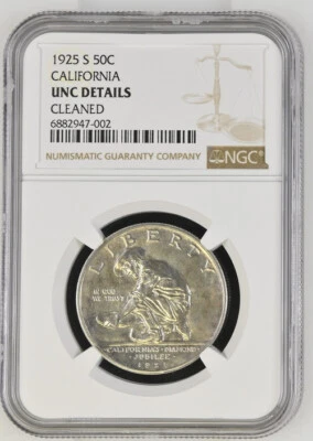 1925-S 50c California commemorative half dollar NGC UNC-details - Image 1 of 2