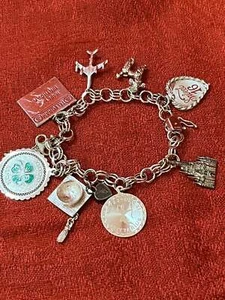 Vintage Sterling Charm Bracelet - Picture 1 of 6