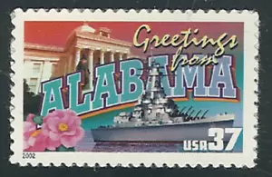 Scott #3696 ...37 Cent...State Greetings...Alabama...3 Stamps - Picture 1 of 1