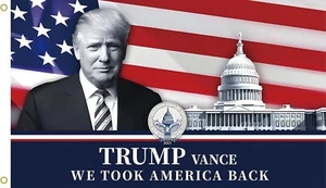 Trump Vance 2024 Inauguration Flag - We Took America Back 3'x5' MAGA White House - Picture 1 of 4