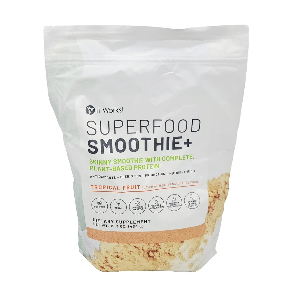 Batido de superalimentos It Works + frutas tropicales 15,3 OZ antioxidantes ProBiotics nuevo Foto 1 de 3