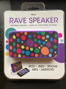 iWorld Rave Portable Speaker - NOS perfect for iPhone, iPad, or Android Devices - Picture 1 of 3