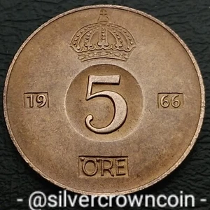 Sweden 5 Ore 1959 U. KM#822. Bronze Five Cents coin. King Gustaf VI Adolf. Crown - Picture 1 of 7