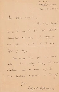 Carta autografiada de 1 página de pianista e inventor de LEOPOLD MANNES a Abram Chasins - Imagen 1 de 1