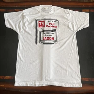 Camiseta de colección años 80 90 TV GUIDE XXL PANTALLA ESTRELLAS 50/50 Jason 1990 PELÍCULAS PELÍCULA - Imagen 1 de 12