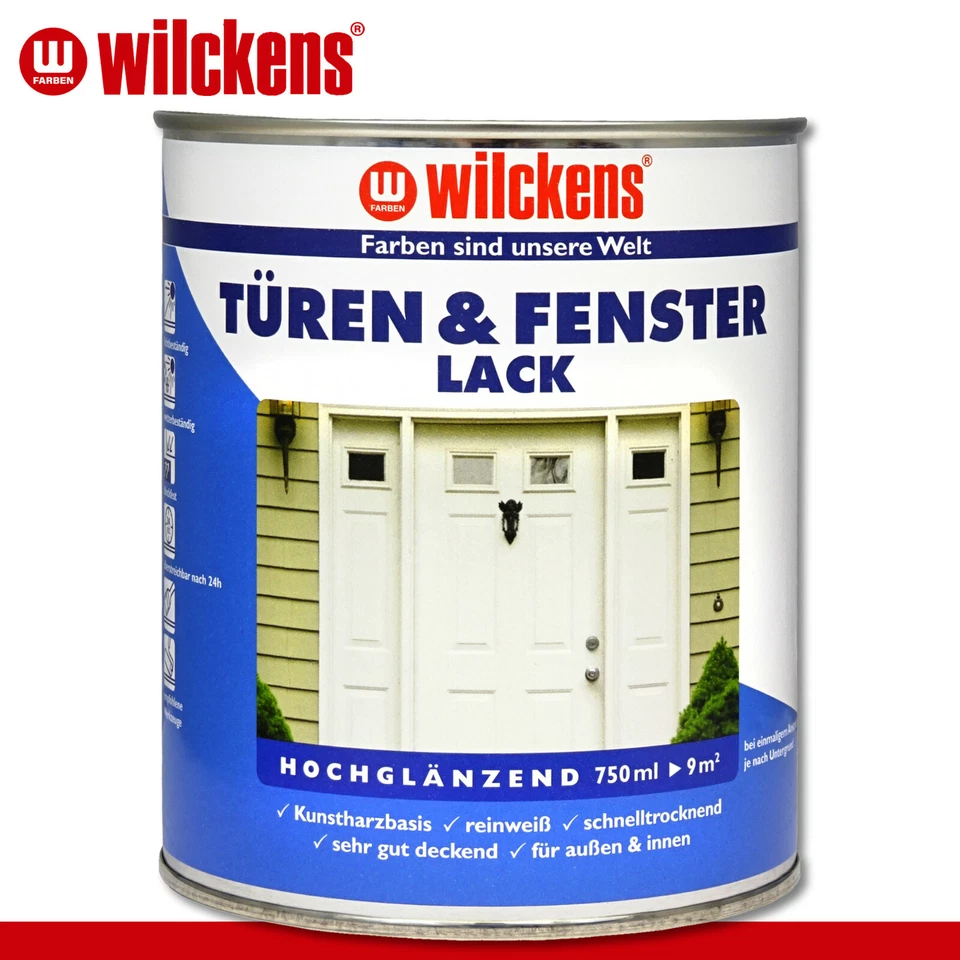Wilckens 750 ml Türen & Fensterlack weiß Türenlack Lackfarbe innen & außen - Bild 1 von 1