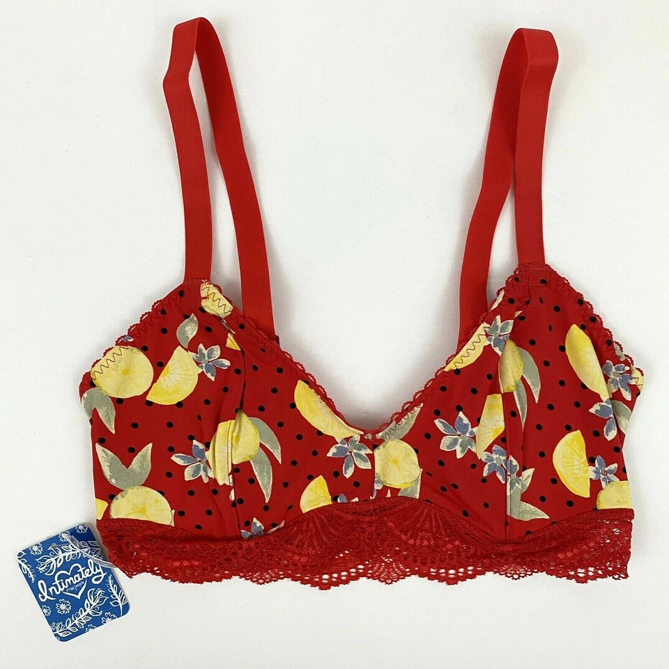 People Womens Mari OB923939 Bralette Slim Cherry Red Size XS