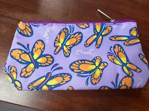 Lot of 5 Clinique Purple Butterfly Print Cosmetic Bag New 9x4 - Picture 1 of 1