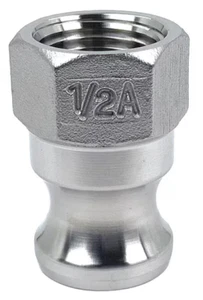 (Ships Fast) 1/2" Type A Camlock 304 Stainless Steel | Male Adapter x Female NPT - Picture 1 of 4