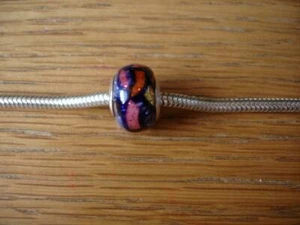 KAY JEWELERS CHARMED MEMORIES MULTI COLORED MOSAIC DESIGN MURANO STERLING SILVER - Picture 1 of 1