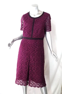Damen J. Crew Collection lila Kurzarm Spitzenkleid Gr. M - Bild 1 von 5