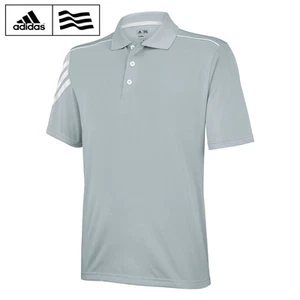 Adidas Climacool CoolMax Golf Polo Shirt Chrome/White Moisture Wick S,M,L,XL,XXL - Picture 1 of 1