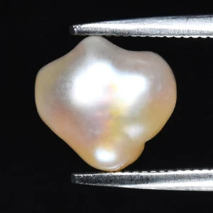 💎 1.98ct Free Form Cabochon Natural Light Peach Pearl Shell - Myanmar Gemstone - Picture 1 of 4