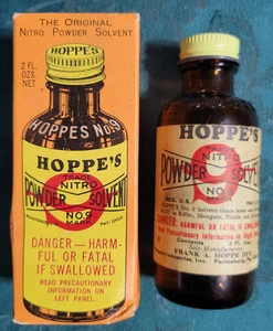 Vintage Hoppe's Nitro Powder Gun Cleaning Solvent 2 oz. bottle - Picture 1 of 15