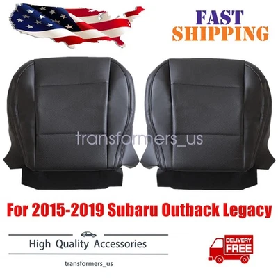 Cubierta de asiento de cuero negra para conductor y pasajero Subaru Outback 2015-2019 Foto 1 de 4