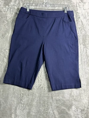 Alfred Dunner Women’s Navy Blue Bermuda Shorts Size 8 Stretch Pull On Casual - Image 1 of 4