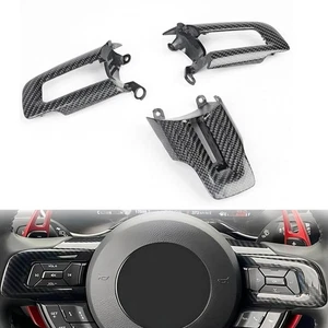 Cubierta interior del volante de fibra de carbono para Ford Mustang 3 piezas 2015-2023 - Imagen 1 de 13