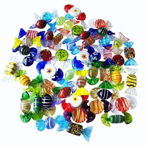 24pcs Handmade Vintage Murano Style Various Glass Sweets Glass Candy Ornament... - Picture 1 of 8