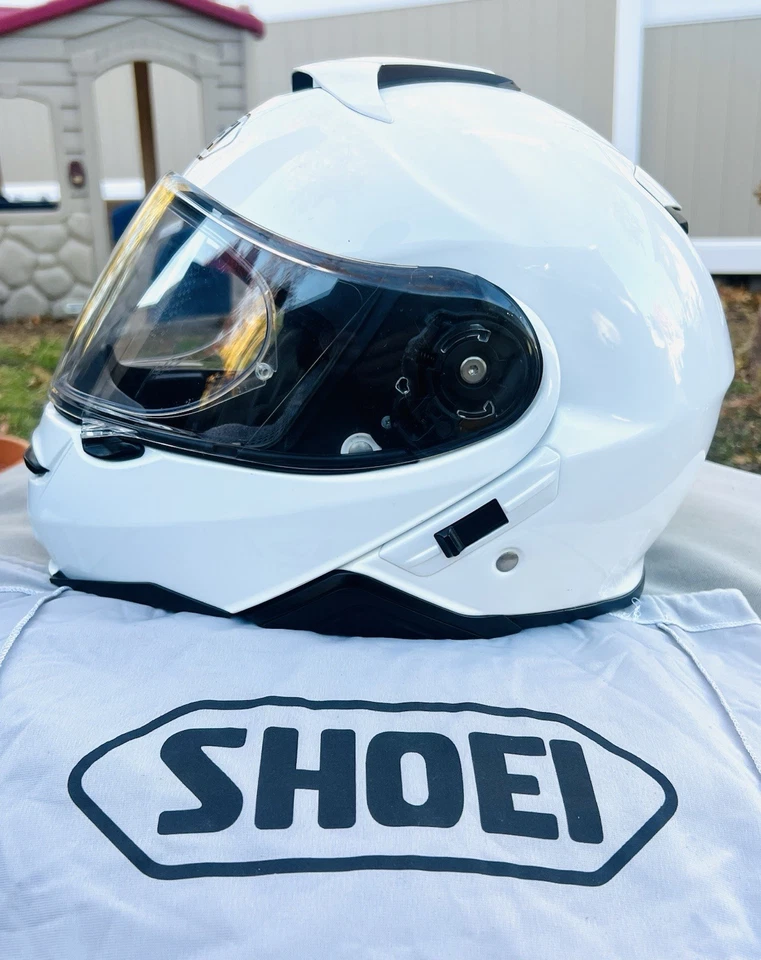 Casco modular Shoei Neotec II blanco/visera transparente/bolsa de almacenamiento OEM/tamaño grande  Foto 1 de 4