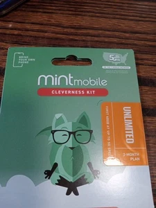 3 Months Mint Mobile Prepaid SIM Card with Unlimited DATA, Talk, Text Service - Photo 1 sur 1