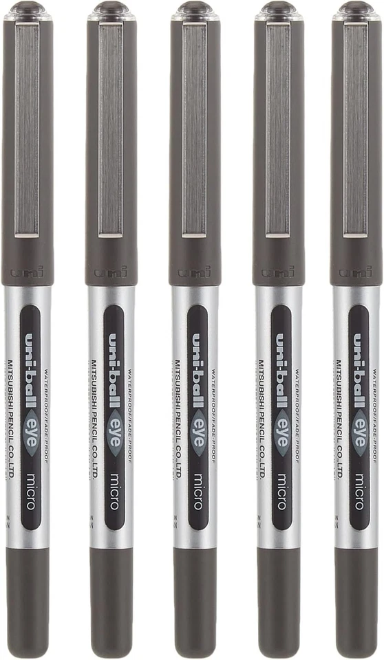 Uni-Ball Eye Micro UB150 Rollerball Pen Blister Pack of 5 Black - image 1 of 1