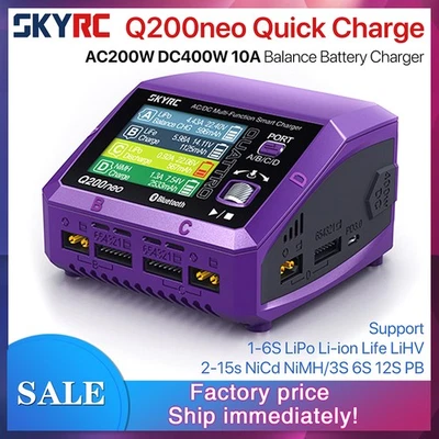 SkyRC Q200neo RC Lipo Battery Balance Charger Discharger AC200W DC400W for 1-6S - Bild 1 von 4