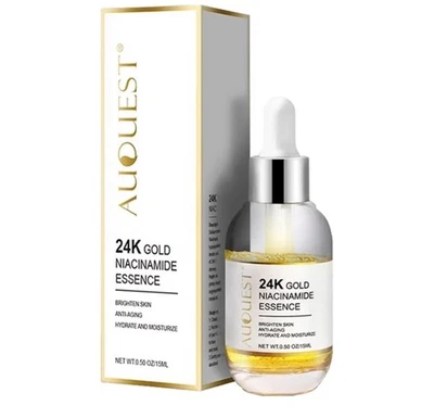 24K Gold Niacinamide Essence Anti-Aging Serum Vitamin C Hyaluronic Acid Collagen - Image 1 of 4