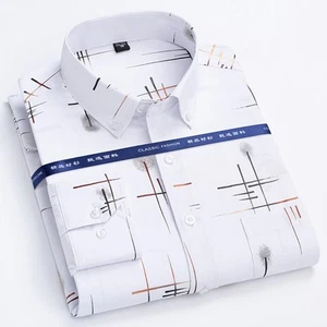 Camicie eleganti uomo maniche lunghe business formale bottoni non ferro camicie casual top - Foto 1 di 15