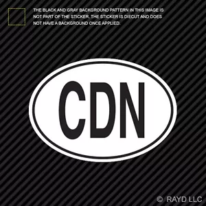 CDN Canada Country Code Oval Sticker Decal Self Adhesive Canadian euro - Foto 1 di 1