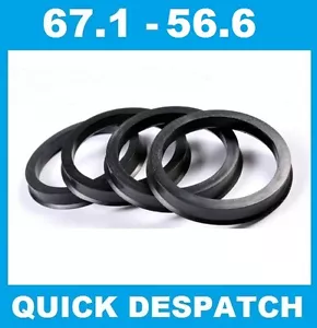 4 X 67.1 - 56.6 ALLOY WHEEL LOCATING HUB SPIGOT RINGS FIT OPEL CORSA D - Picture 1 of 1