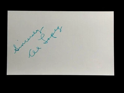 AL LOPEZ JSA CERTIFIED SIGNED INDEX CARD AUTOGRAPH AUTO HOF HALL OF FAME - Image 1 of 2