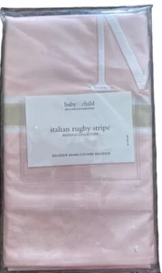 Restoration Hardware Baby & Child  Monogram M Pink Rugby Stripe Pillow Sham - Picture 1 of 11