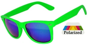 KIDS GREEN SUNGLASSES POLARIZED MIRROR LENS PROTECT CHILD'S EYES UVB W/POUCH - Picture 1 of 10